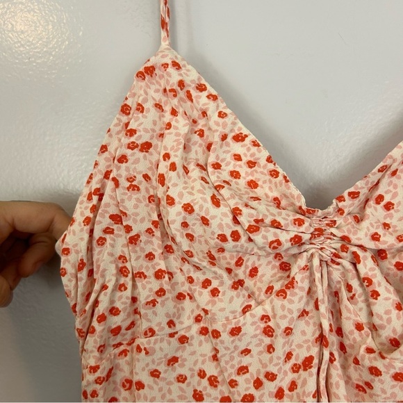 NWT Cotton Candy LA Rosebud Floral Shirred Tank Dress Salmon Size M - Picture 4 of 10